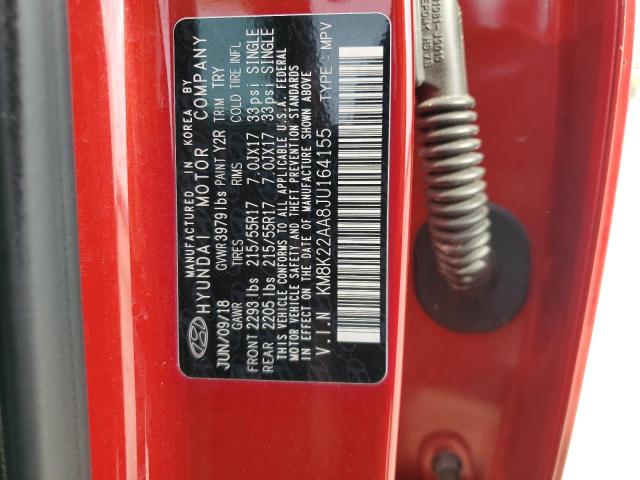2018 HYUNDAI KONA SEL KM8K22AA8JU164155