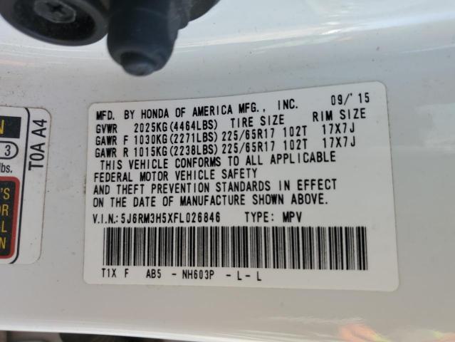 2015 HONDA CR-V EX 5J6RM3H5XFL026846