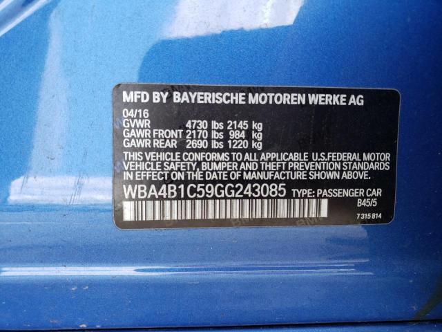 WBA4B1C59GG243085 BMW 435 I Gran Coupe