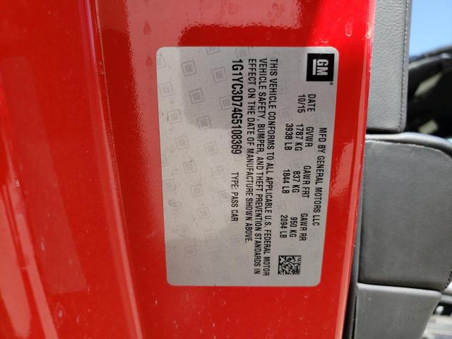2016 CHEVROLET CORVETTE S 1G1YC3D74G5108369