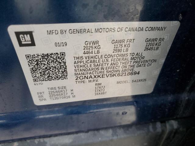 2019 CHEVROLET EQUINOX LT 2GNAXKEV5K6218694