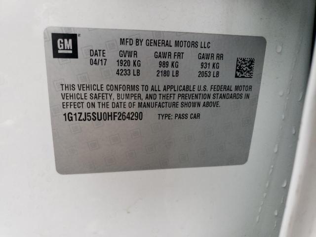 2017 CHEVROLET MALIBU HYB 1G1ZJ5SU0HF264290