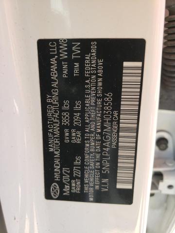 2021 HYUNDAI ELANTRA LI 5NPLP4AG7MH038586