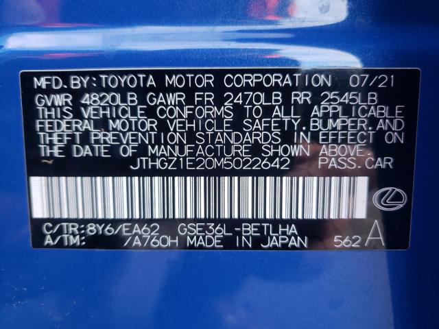 2021 LEXUS IS 350 F-S JTHGZ1E20M5022642