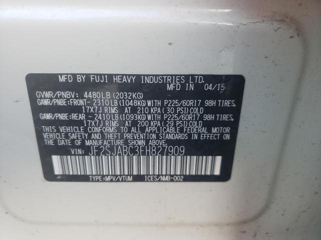 2015 SUBARU FORESTER 2 - JF2SJABC3FH827909
