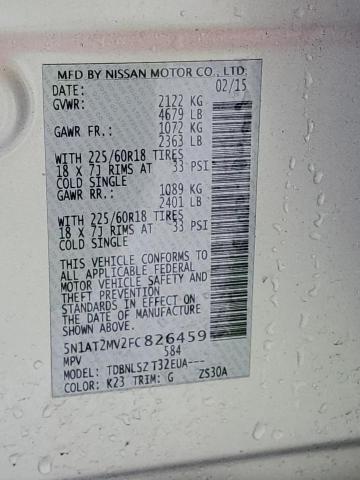 2015 NISSAN ROGUE S 5N1AT2MV2FC826459