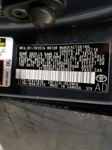 2016 TOYOTA COROLLA L 2T1BURHE1GC669041