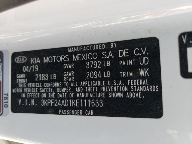 3KPF24AD1KE111633 KIA FORTE FE