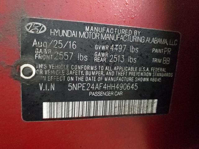 2017 HYUNDAI SONATA SE 5NPE24AF4HH490645