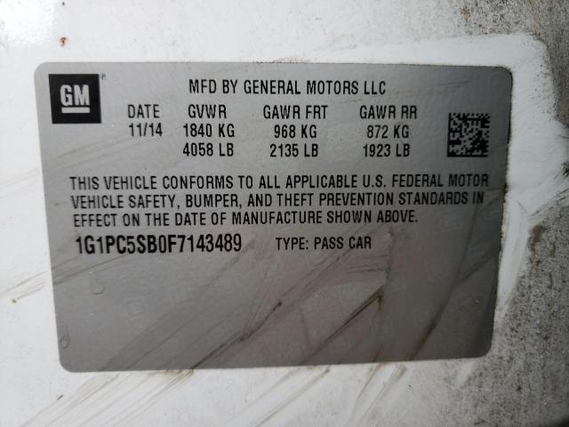 2015 CHEVROLET CRUZE LT - 1G1PC5SB0F7143489