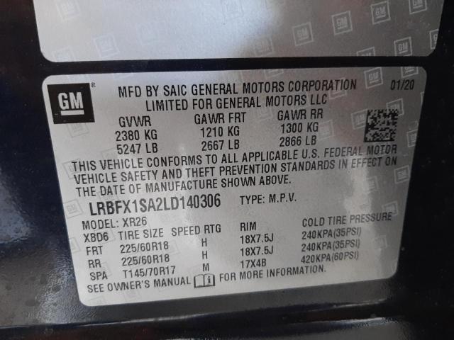 2020 BUICK ENVISION P - LRBFX1SA2LD140306