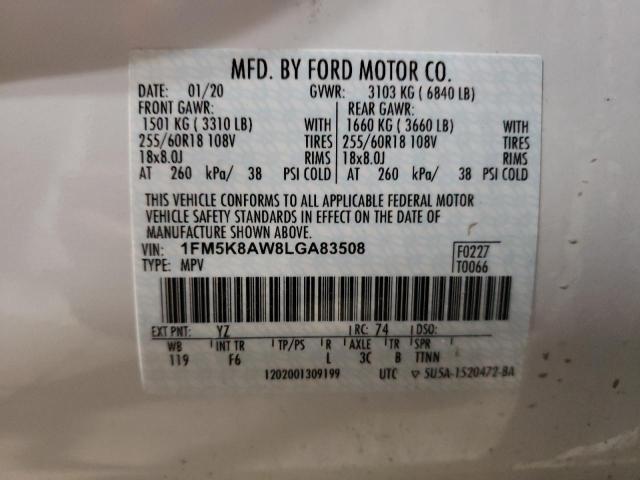 2020 FORD EXPLORER P - 1FM5K8AW8LGA83508