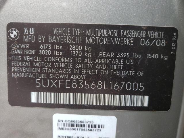 5UXFE83568L167005 BMW X5 4.8I