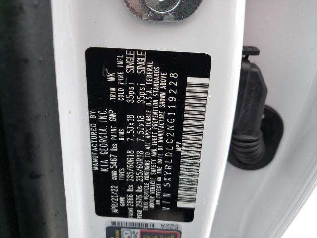 2022 KIA SORENTO S 5XYRLDLC2NG119228
