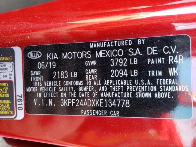 2019 KIA FORTE FE 3KPF24ADXKE134778
