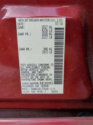2016 NISSAN ALTIMA 2.5 1N4AL3AP4GN383095