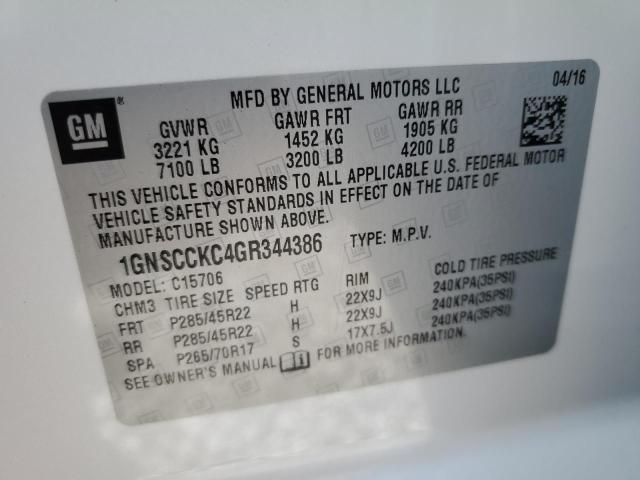 2016 CHEVROLET TAHOE C150 1GNSCCKC4GR344386