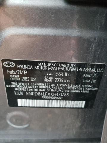 2019 HYUNDAI ELANTRA SE 5NPD84LFXKH471788