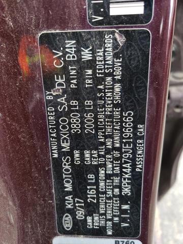 3KPFK4A79JE196665 KIA FORTE LX