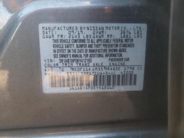 2019 NISSAN SENTRA S 3N1AB7AP0KY412160