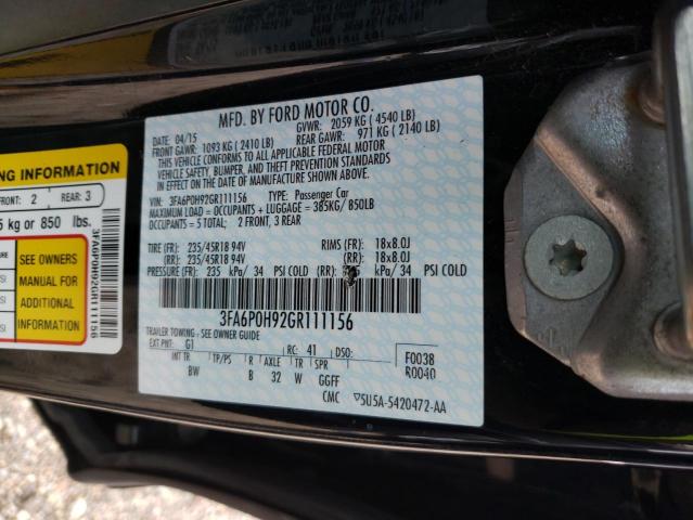 2016 FORD FUSION SE 3FA6P0H92GR111156