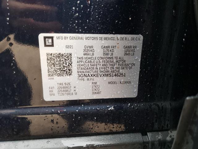 2021 CHEVROLET EQUINOX LT - 3GNAXKEVXMS146251