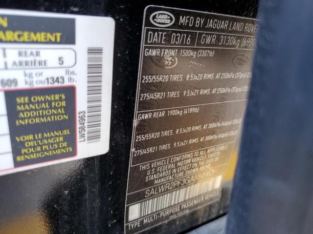 SALWR2PF3GA584963 Land Rover Range Rover Sport Hse