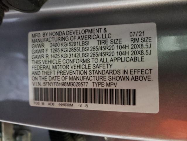 2021 HONDA PASSPORT T - 5FNYF8H98MB029577