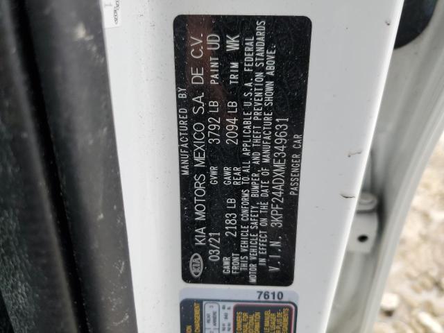 2021 KIA FORTE FE 3KPF24ADXME349631