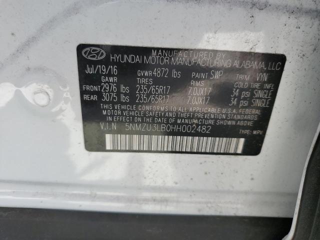2017 HYUNDAI SANTA FE S 5NMZU3LB0HH002482