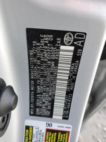 2019 TOYOTA COROLLA L 2T1BURHE6KC218065
