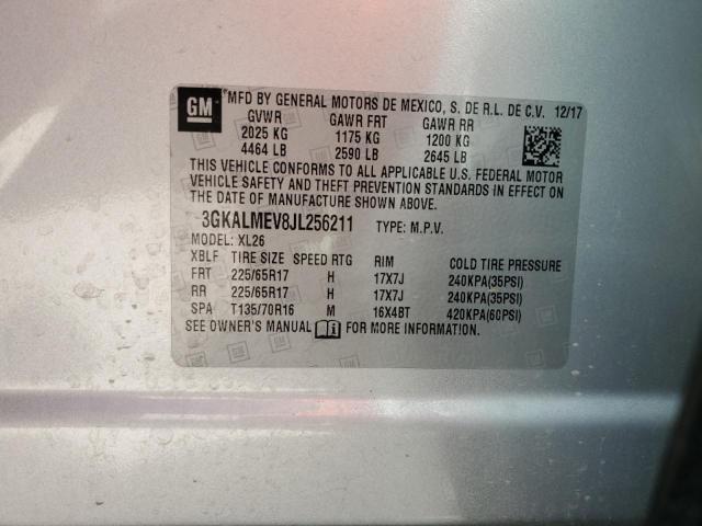 3GKALMEV8JL256211 GMC Terrain Sle