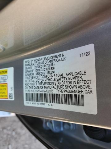 2022 HONDA ACCORD SPO 1HGCV1F40NA102075