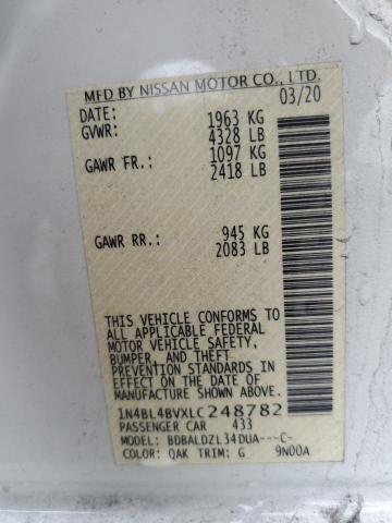 2020 NISSAN ALTIMA S 1N4BL4BVXLC248782