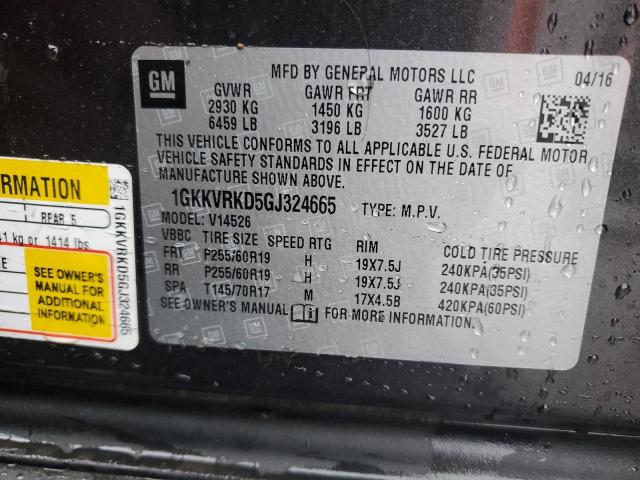 2016 GMC ACADIA SLT 1GKKVRKD5GJ324665