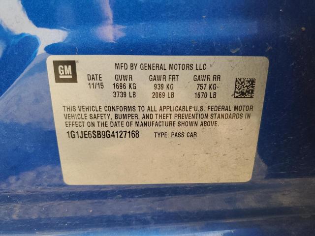 2016 CHEVROLET SONIC LTZ 1G1JE6SB9G4127168