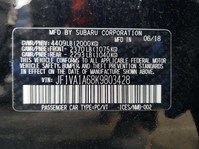 JF1VA1A68K9803428 Subaru WRX