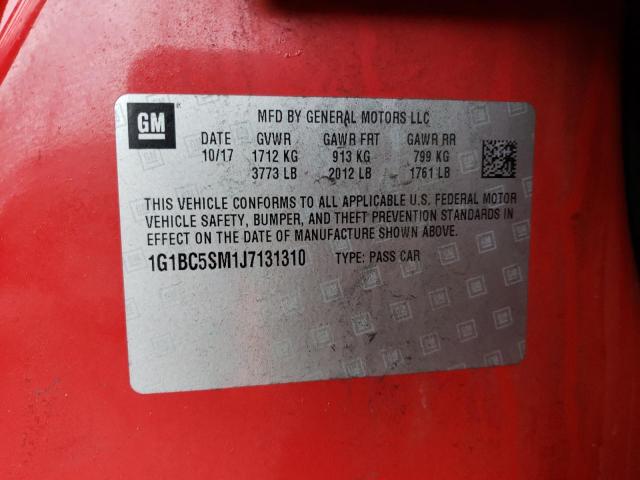 2018 CHEVROLET CRUZE LS 1G1BC5SM1J7131310