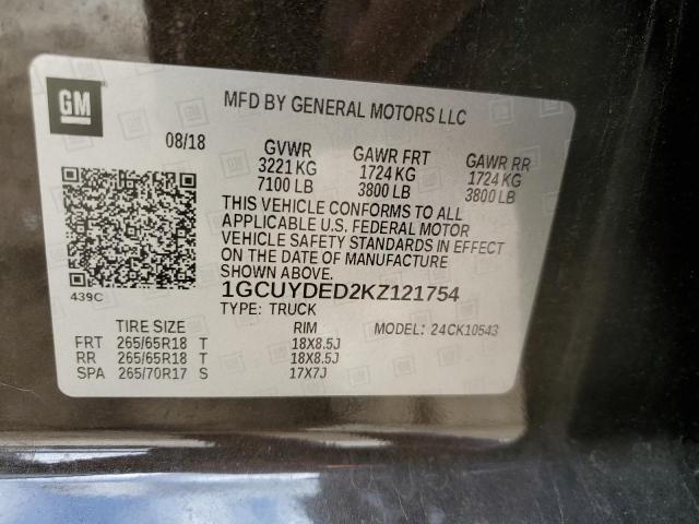 2019 CHEVROLET SLVRD 1500 1GCUYDED2KZ121754