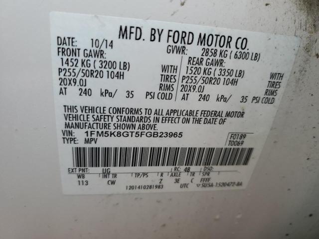 2015 FORD EXPLORER S 1FM5K8GT5FGB23965