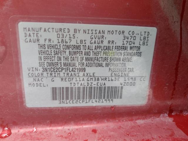 2015 NISSAN VERSA NOTE 3N1CE2CP1FL421999