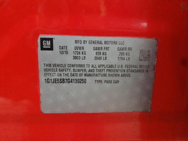 2016 CHEVROLET SONIC LTZ 1G1JE5SB7G4139250