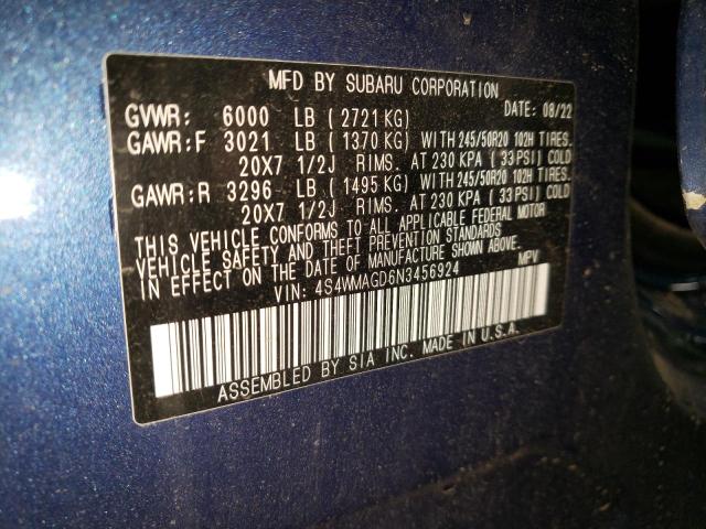 4S4WMAGD6N3456924 Subaru Ascent Onyx Edition