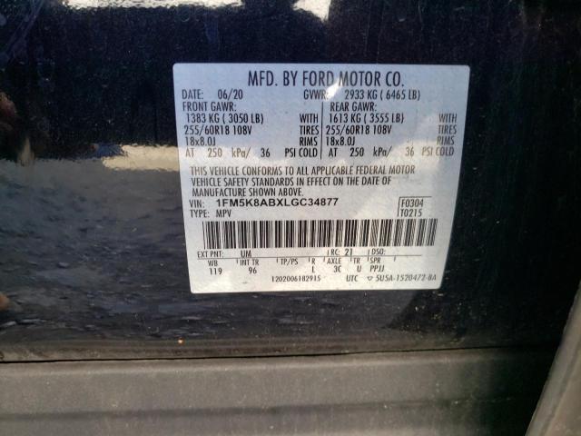 2020 FORD EXPLORER P 1FM5K8ABXLGC34877