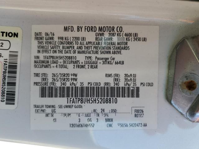 2017 FORD MUSTANG 1FATP8UH5H5208810