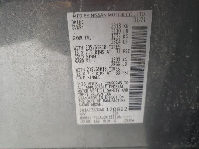 2021 NISSAN MURANO SV 5N1AZ2BJXMC120822