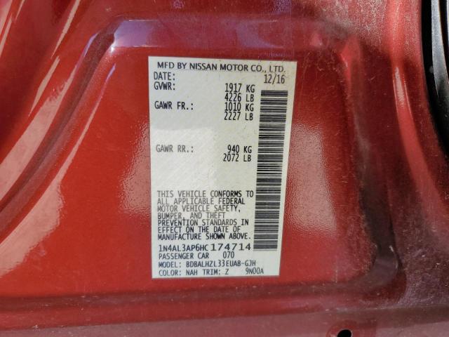 2017 NISSAN ALTIMA SR - 1N4AL3AP6HC174714