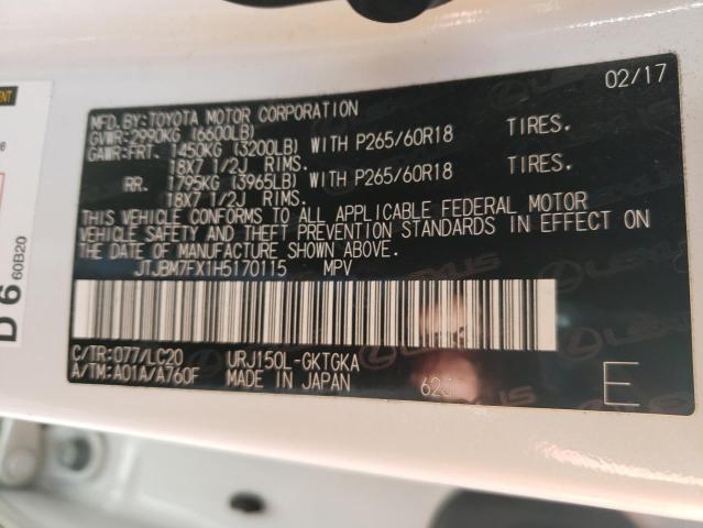 2017 LEXUS GX 460 - JTJBM7FX1H5170115