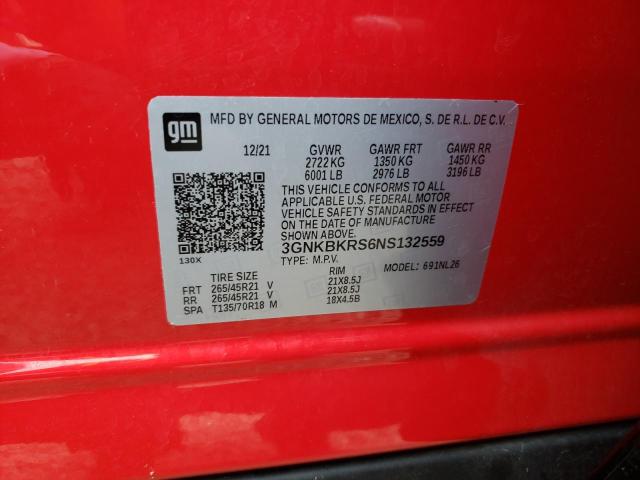 2022 CHEVROLET BLAZER RS - 3GNKBKRS6NS132559