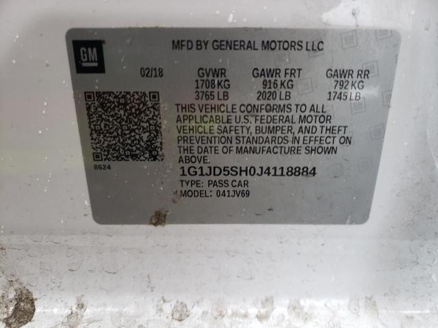 2018 CHEVROLET SONIC LT - 1G1JD5SH0J4118884